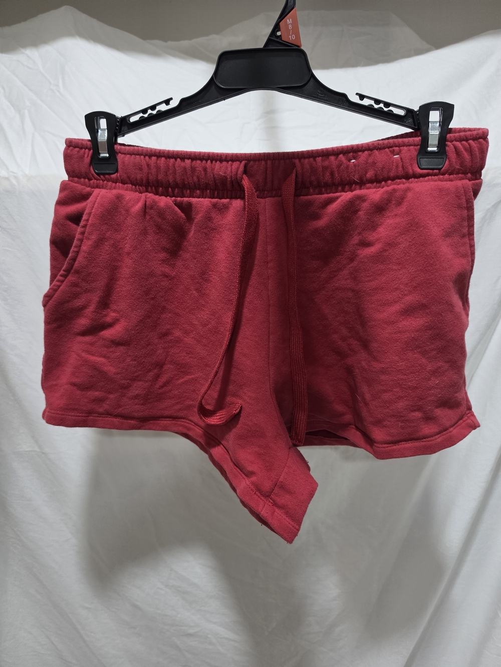 Auden Raspberry Red Fleece Lounge Shorts with Drawstring
